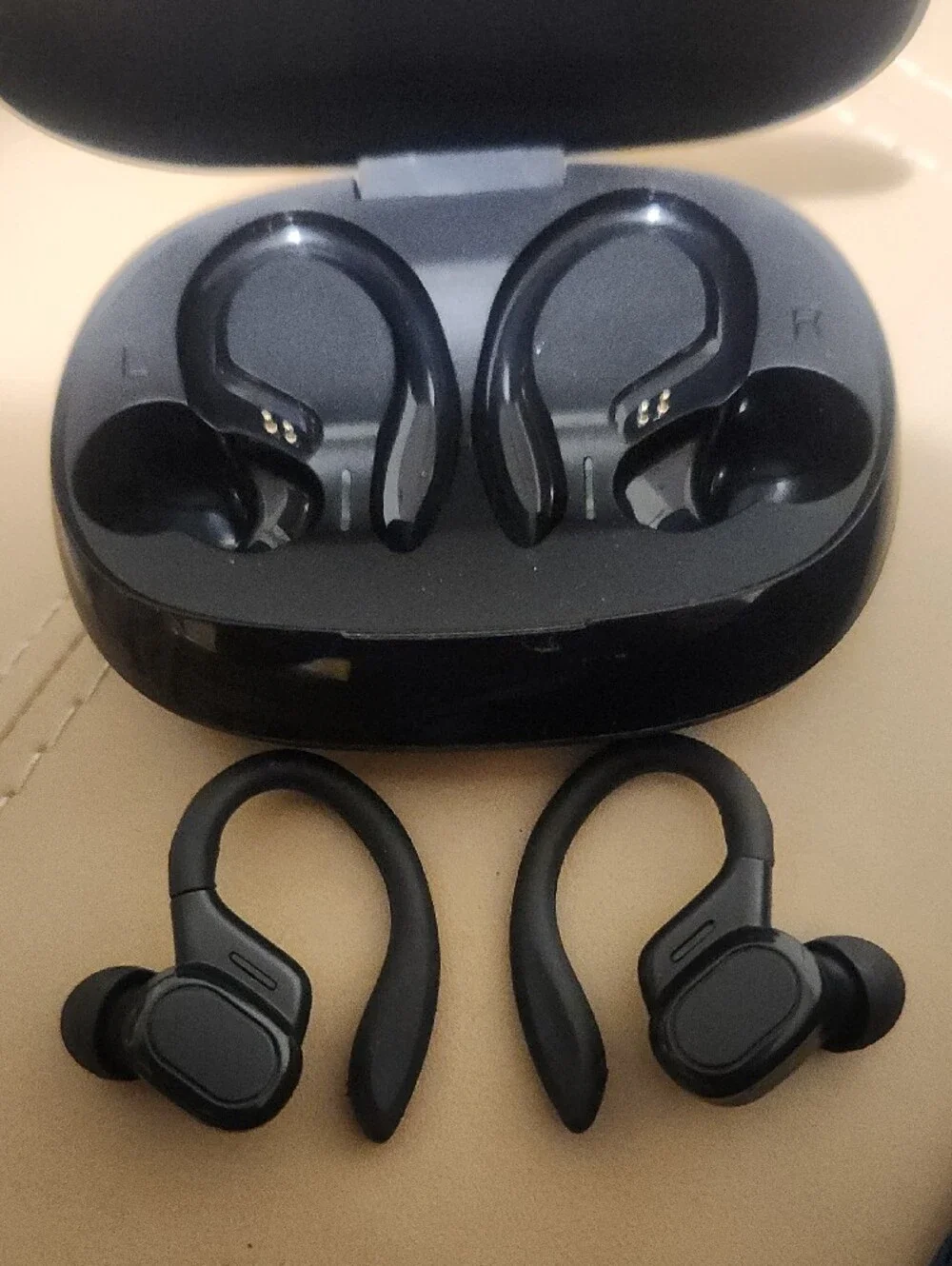 Wireless Earbuds with Ear Hooks - Black